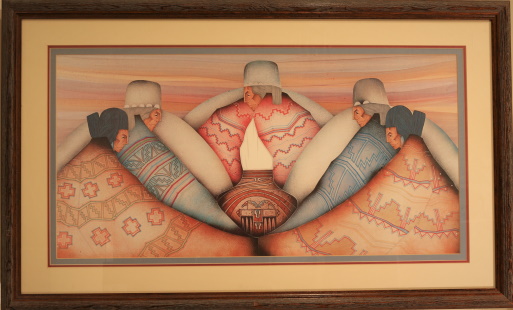 Indian group art print by amado pena for sale by james burkholder