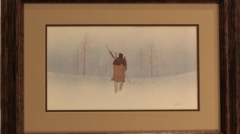 Indian in snow art print by donald vann for sale by jim burkholder