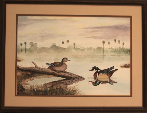 Art print of Wood Ducks by James Burkholder