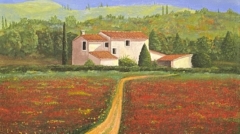 villa toscana painting by James Burkholder artist Harlingen