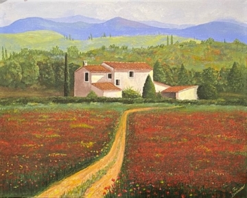 villa toscana painting by James Burkholder artist Harlingen