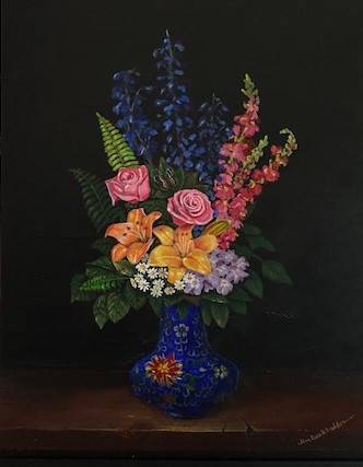 Jane's Bouquet is a consignment painting by James Burkholder at rockartscity gallery