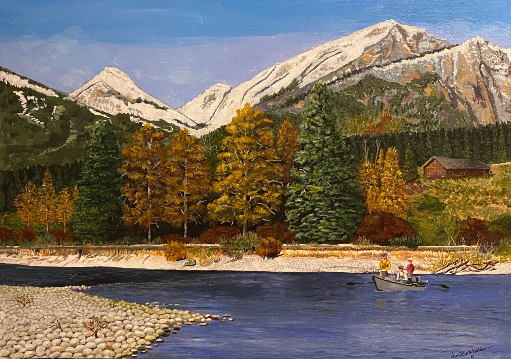 Painting by James Burkholder Wyoming Snake River