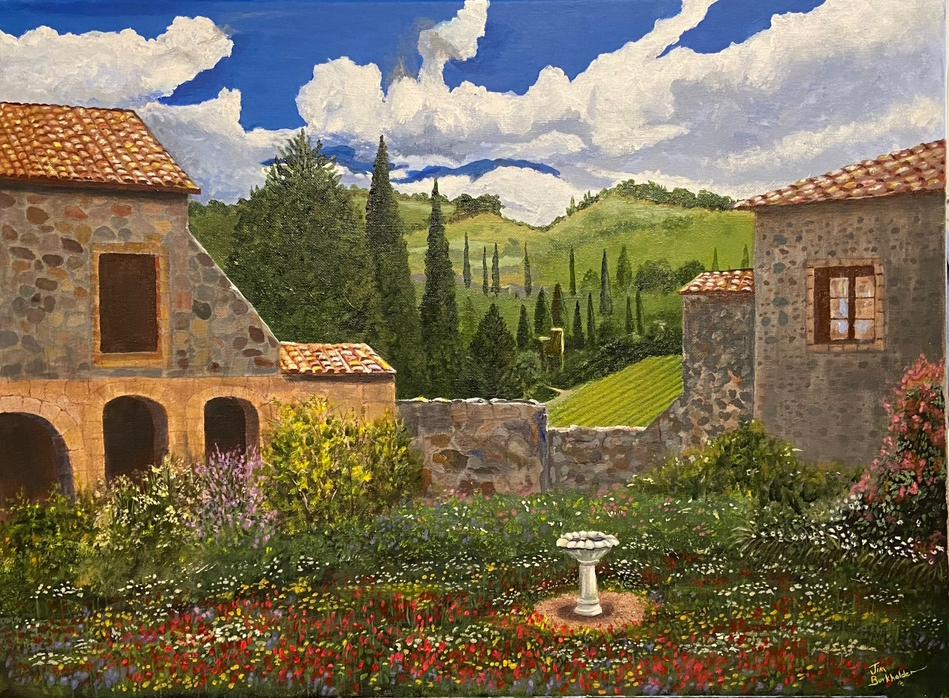 Tuscan Monastery painting by artist James Burkholder