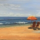 Endless Summer is an oil on canvas painting showing the beach at South Padre Island, Texas by Jim Burkholder