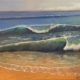 Waves South Padre is a painting by Jim Burkholder of Rockartscity Gallery, Harlingen, Texas.