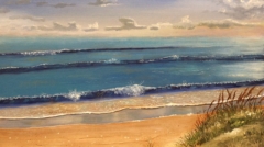 Path to the Beach South Padre is a painting by James Burkholder of Rockartscity Gallery, Harlingen, Texas