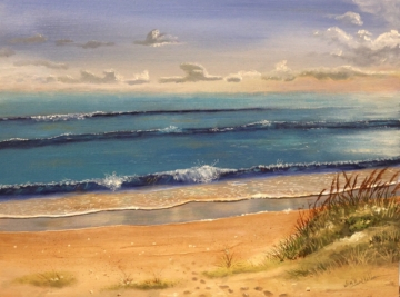 Path to the Beach South Padre is a painting by James Burkholder of Rockartscity Gallery, Harlingen, Texas