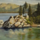 Tahoe Sand Harbor is a painting by artist Jim Burkholder of Rockartscity Gallery Harlingen Texas