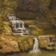 Dogwood Canyon Falls is an oil painting by Jim Burkholder done en plein air near Branson, Missouri.