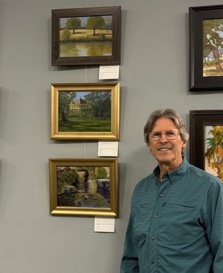 Artist Jim Burkholder won People's Choice award at the Outdoor Painter's Society paint out in League City, Texas